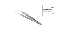 Ирис-пинцет глазной м/х зубчатый, анатомический, прямой, длина 72 мм, нерж. ст. 1446 1446